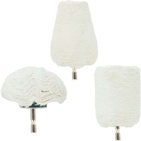 EMILYPRO Aluminum Polishing Wheel for Drill Chrome Rim Manifold Polishing Kit 3" x 1/4" Hex Shank Cone/Mushroom/Column - 3pcs in Saudi Arabia