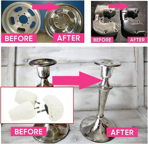 EMILYPRO Aluminum Polishing Wheel for Drill Chrome Rim Manifold Polishing Kit 3" x 1/4" Hex Shank Cone/Mushroom/Column - 3pcs in Saudi Arabia