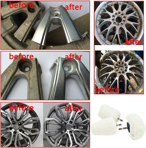EMILYPRO Aluminum Polishing Wheel for Drill Chrome Rim Manifold Polishing Kit 3" x 1/4" Hex Shank Cone/Mushroom/Column - 3pcs in Saudi Arabia