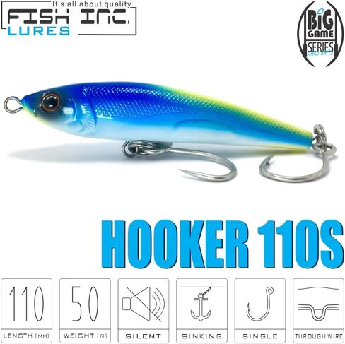Fish Inc Lures Hooker 110mm Sinking Pencil Stickbait in Saudi Arabia