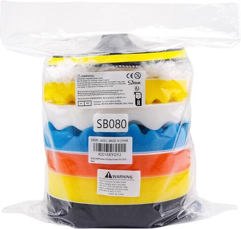 SIQUK 9 Pieces 5 Inch Buffing Pads Kit Foam Buffer Polisher Pads 5 Inch Hook and Loop Polishing Pads Buffer Attachment for Drill in Saudi Arabia