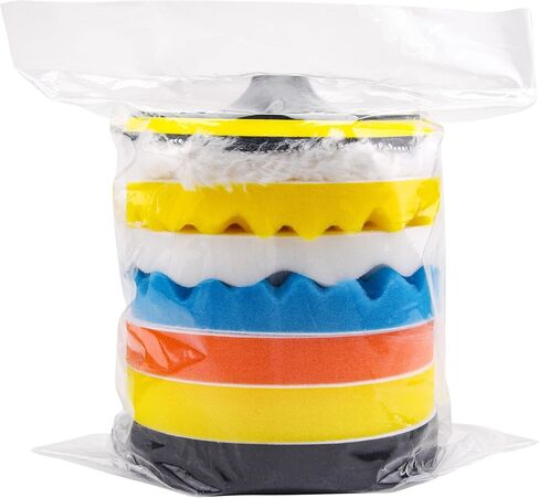 SIQUK 9 Pieces 5 Inch Buffing Pads Kit Foam Buffer Polisher Pads 5 Inch Hook and Loop Polishing Pads Buffer Attachment for Drill in Saudi Arabia