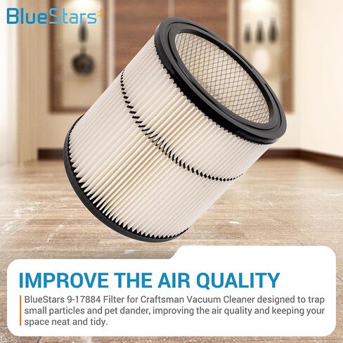 BlueStars Ultra-Durable Replacement 9-17884 Vacuum Filter for 6 8 12 16-Gallon and Large Craftsman 9-17920 9-17921 9-17922 9-17923 9-17929 9-17935 9-17937 Vacuum Cleaners - Pack of 2 in Saudi Arabia
