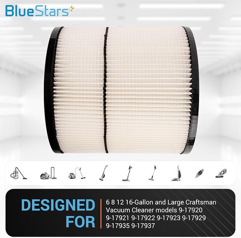 BlueStars Ultra-Durable Replacement 9-17884 Vacuum Filter for 6 8 12 16-Gallon and Large Craftsman 9-17920 9-17921 9-17922 9-17923 9-17929 9-17935 9-17937 Vacuum Cleaners - Pack of 2 in Saudi Arabia