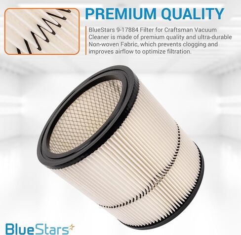 BlueStars Ultra-Durable Replacement 9-17884 Vacuum Filter for 6 8 12 16-Gallon and Large Craftsman 9-17920 9-17921 9-17922 9-17923 9-17929 9-17935 9-17937 Vacuum Cleaners - Pack of 2 in Saudi Arabia