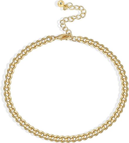 Gold Anklets for Women 18K Gold Plated Adjustable Summer Simple Foot Jewelry Ankle Bracelet for Women in Kuwait
