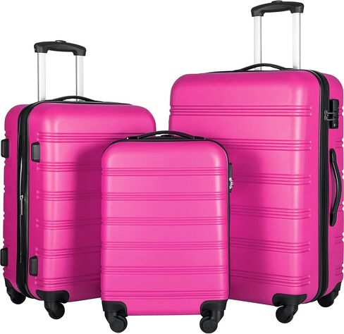 3 Piece ABS Luggage Travel Sets, Blue, 20,24,28 in Saudi Arabia