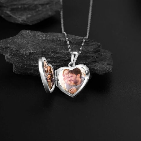 URONE Scottish Thistle/Flower Locket Necklace That Holds Pictures Sterling Silver Locket Pendant Christmas Jewelry Gifts for Women in Saudi Arabia