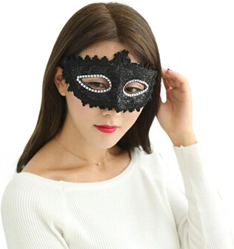 Masquerade Mask for Women- Lace Mardi Gras Masks Women Venetian Party Masquerade Mask Costume Accessories in Saudi Arabia