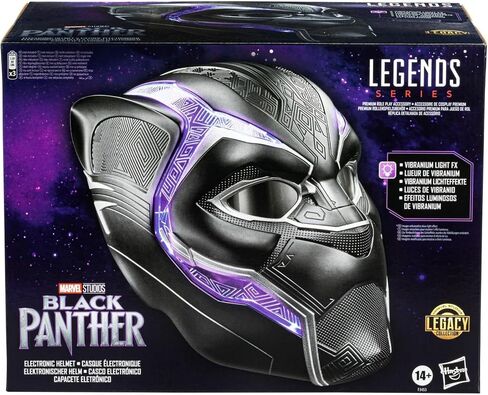 خوذة لعب الأدوار الإلكترونية المتميزة من Marvel Hasbro Hasbro Legends Black Panther مع Light FX وعدسات قابلة للطي لأعلى/للأسفل، عنصر لعب الأدوار Black Panther in Saudi Arabia