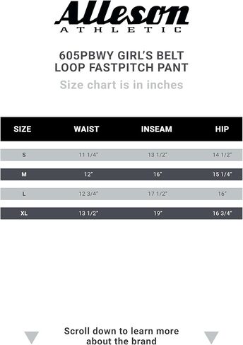 بنطال Alleson Athletic للفتيات ذو حلقة حزام كرة لينة سريع الملعب in Kuwait