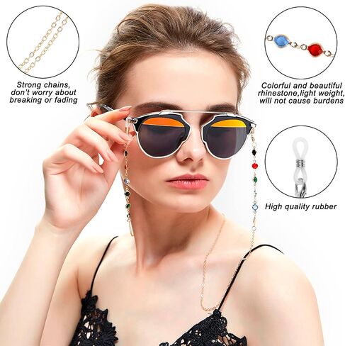 ONESING 4-10 Pcs Eyeglass Chains for Women Eyeglasses String Holder Glasses Strap Eyewear Chain Glasses Cord Lanyard Gift in Kuwait