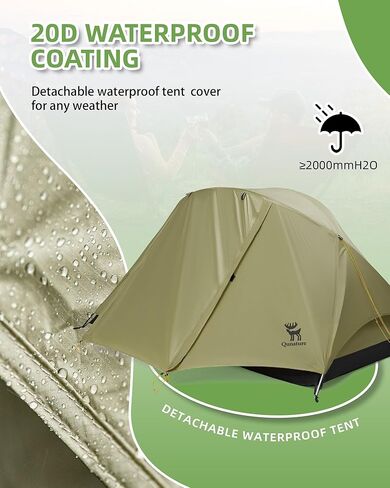 Camping Tent 2 Person, Backpacking Tent Waterproof & Windproof Lightweight X-Structure Tents Ultralight Easy Setup Tent for Outdoor, Hiking, Camping, Mountaineering and Travel in Saudi Arabia