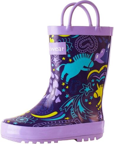 OAKI Kids and Toddlers Rubber Rain Boots with Easy-On Handles in Saudi Arabia