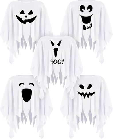 5 Pcs Halloween Ghost Poncho for Adult Tie Dye Poncho Halloween Costume for Men Women, 53'' in Saudi Arabia
