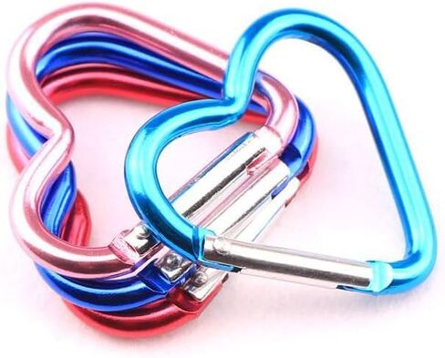 Carabiners Keychain Clips Snap Hook Key Ring for Camping Accessories Backpack Water Bottle Aluminum Alloy Heart Shape，Accessories，Accessory and Keychain Carabiners in Kuwait