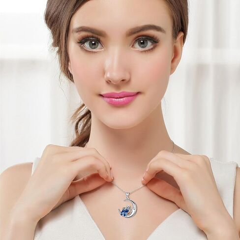 S925 Sterling Silver Owl/Elephant/Dolphin Mother Daughter Necklace for Women Cute Animal Pendant Necklace for Mother's Day in Kuwait