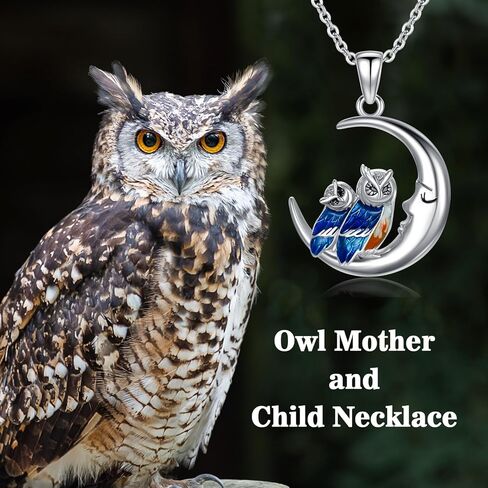 S925 Sterling Silver Owl/Elephant/Dolphin Mother Daughter Necklace for Women Cute Animal Pendant Necklace for Mother's Day in Kuwait