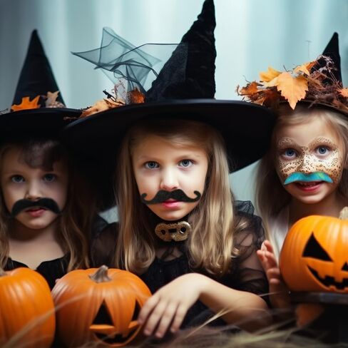 Fake Mustache 48 PCS, Fake Beard Colorful Fake Beard Self Adhesive Fake Mustaches Pirate Accessories Halloween Festival Party in Saudi Arabia