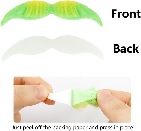 Fake Mustache 48 PCS, Fake Beard Colorful Fake Beard Self Adhesive Fake Mustaches Pirate Accessories Halloween Festival Party in Saudi Arabia