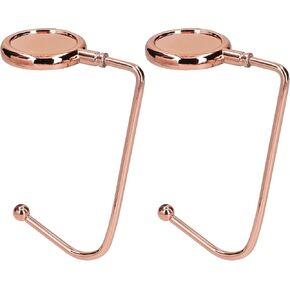 kwmobile Purse Hooks for Table - Set of 2 Metal Handbag Hook Holder Hand Bag Hanger for Tables, Desks, Black