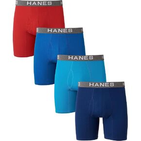 Hanes mens Comfort Flex Fit Boxer Briefs, Ultra Soft Cotton Modal Blend Underwear, 4-pack