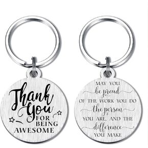 SOUSYOKYO Employee Coworker Staff Appreciation Gifts Keychain for Women Men Unique Thank You Work Anniversary Present