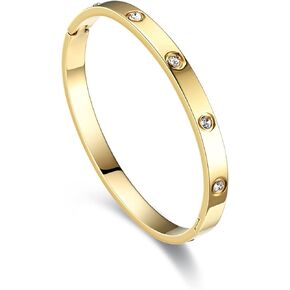 أساور الحب سوار الصداقة الفولاذ المقاوم للصدأ مكعب الزركون مملوءة بالذهب والفضة أنثى المرأة عيد الأم عيد الحب الزفاف زوجين وهدية عيد ميلاد in Kuwait