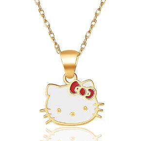 Hello Kitty Sanrio Womens Gold Necklace 18" Official License, 10k Gold Pendant Necklace