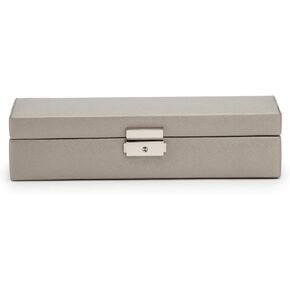 WOLF Heritage Safe Deposit, Black - Seven Jewelry Compartments, One Ring Roll & One Watch Compartment - Includes Lock & Key