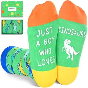 Dinosaur Ideas Gifts Socks for Boys - Dinosaur Socks for Boys Kids Socks 7-10 Years