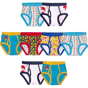 Pokemon Boys' Exclusive 8-Pack 100% Combed Cotton Briefs with Pikachu, Evee, Squirtle, Jigglypuff and More in Sizes 4, 6 & 8