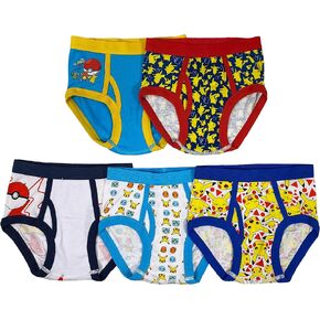 Pokemon Boys' 100% Combed Cotton Underwear with Pikachu, Evee, Squirtle, Jigglypuff and More in Sizes 4, 6 and 8