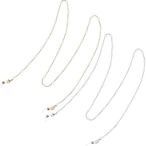 2 Pieces Eyeglass Chains for Women Colorful Beaded Sunglasses Chain, Reading Eyeglasses Holder Strap Cords Lanyards