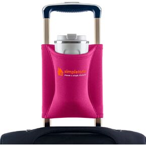 simpletome Luggage Cup Holder Hands-Free Travel Drink Caddy Bag Attachment Simple Style Elastic Materials Easy to Install and Remove(Black) in Kuwait