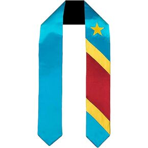 Middle Africa Graduation Sash/Stole Flag Bridal Satin Fully Lined and Embroidered Adult Unisex