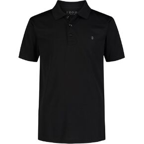 IZOD Boys' Performance Golf Grid Short Sleeve Stretch Collared Polo Shirt