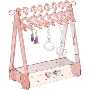 PH PandaHall Acrylic Earring Holder Rack with Mini Hangers, Unique Earring Closet Ear Stud Holder Transparent Jewelry Display Stand for Earrings Necklace Ring Bracelet Jewelry, Blue in Saudi Arabia