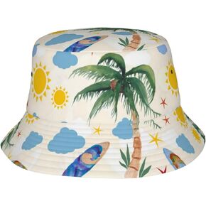 Funny Print Bucket Hats, Cat Sun Summer Packable Travel Fisherman Hat for Men Women Teens