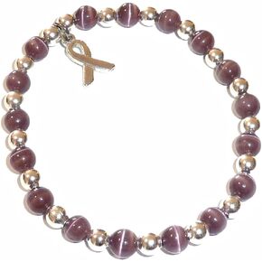 Hidden Hollow Beads Cancer Awareness Beaded Stretch Bracelet, Will Fit Most Wrists, Show support or Wear in Memory, Comes Packaged.