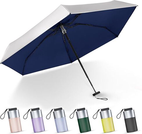 LEAGERA Mini Umbrella For Purse - UPF 50+ UV Blocker Sun Protection Umbrella, Small Micro Travel Parasol Design for Women in Kuwait