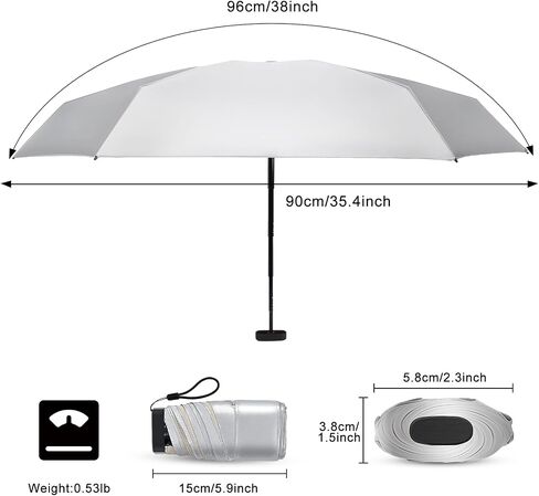 LEAGERA Mini Umbrella For Purse - UPF 50+ UV Blocker Sun Protection Umbrella, Small Micro Travel Parasol Design for Women in Kuwait