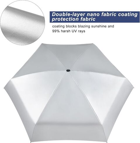 LEAGERA Mini Umbrella For Purse - UPF 50+ UV Blocker Sun Protection Umbrella, Small Micro Travel Parasol Design for Women in Kuwait