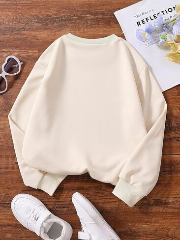 SOLY HUX Girl's Cute Graphic Crew Neck Sweatshirt Long Sleeve Pullover Tops T Shirt in Saudi Arabia