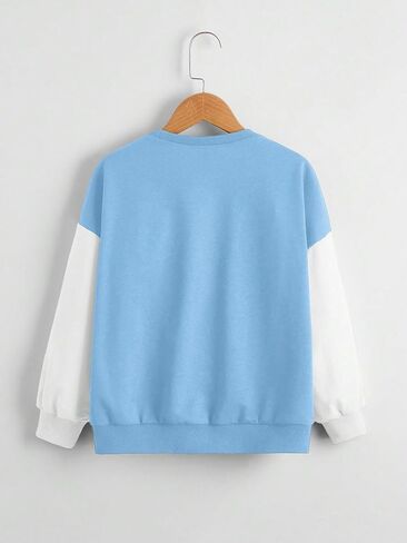 SOLY HUX Girl's Letter Print Sweatshirt Casual Long Sleeve Drop Shoulder Pullover Tops T Shirt in Saudi Arabia