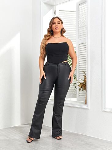 SOLY HUX Women's Plus Size Lace up Overbust Bandeau Corset Top Strapless Shapewear Bustier Tube Tops in Saudi Arabia