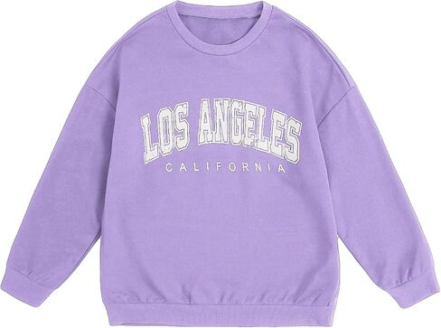SOLY HUX Girl's Letter Print Sweatshirt Casual Long Sleeve Drop Shoulder Pullover Tops T Shirt in Saudi Arabia