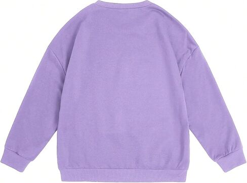 SOLY HUX Girl's Letter Print Sweatshirt Casual Long Sleeve Drop Shoulder Pullover Tops T Shirt in Saudi Arabia