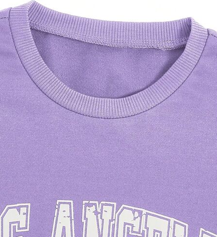 SOLY HUX Girl's Letter Print Sweatshirt Casual Long Sleeve Drop Shoulder Pullover Tops T Shirt in Saudi Arabia