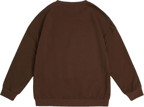 SOLY HUX Girl's Letter Print Sweatshirt Casual Long Sleeve Drop Shoulder Pullover Tops T Shirt in Saudi Arabia